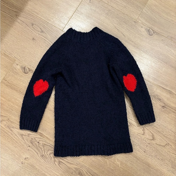 GAP Navy Blue Knit Sweater Cardigan with Hearts on Elbows Sz 4 - Picture 5 of 5